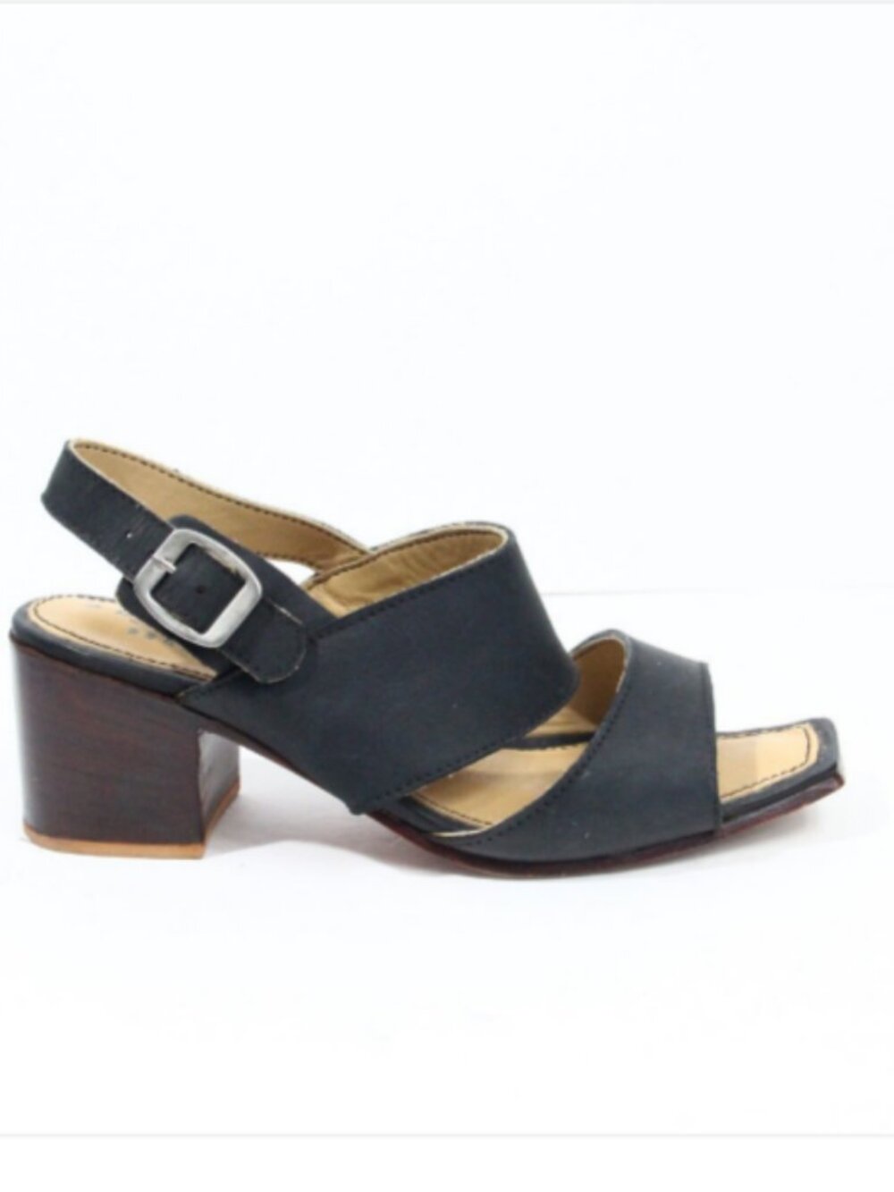 Adelante The Serena Sandals sz 7 Women Square Toe Heel Handmade Leather Shoes